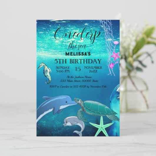 Zeeen van de waterverf kaart (Staand voorkant)