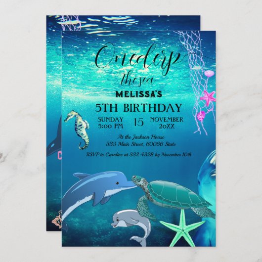 Zeeen van de waterverf kaart (Voorkant / Achterkant)