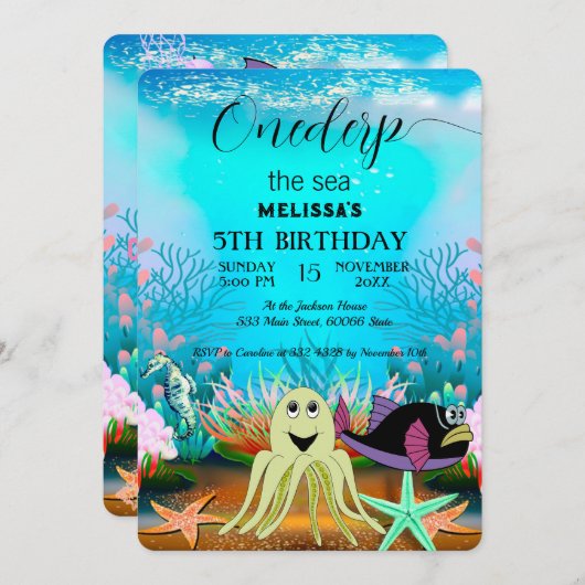 Zeeen van de waterverf kaart (Voorkant / Achterkant)