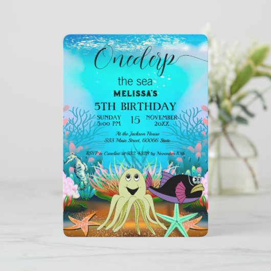 Zeeen van de waterverf kaart (Staand voorkant)