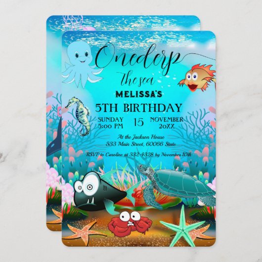 Zeeen van de waterverf kaart (Voorkant / Achterkant)