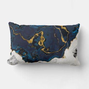 Zeeen van Emerald Gold blauw geel marmer Kussen