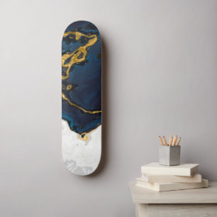 Zeeen van Emerald Gold blauw marmer Persoonlijk Skateboard