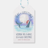 Zeeen voor walviskerstkerstmis en groeten cadeaulabel (Voorkant)