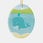 Zeeen, walvissen en Kinderen van zeesterkreeften Keramisch Ornament (Rechts)