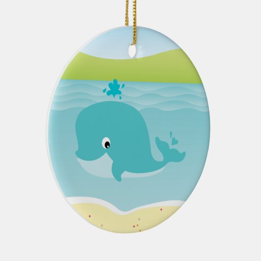 Zeeen, walvissen en Kinderen van zeesterkreeften Keramisch Ornament (Rechts)