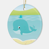 Zeeen, walvissen en Kinderen van zeesterkreeften Keramisch Ornament (Links)