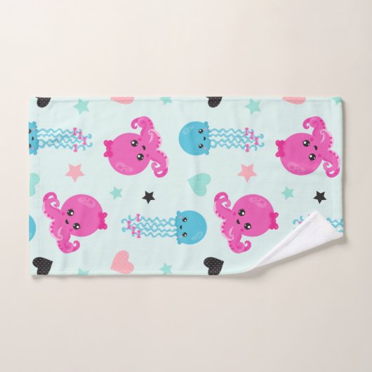 Zeeen, Zee, octopus, kwallen, harten Bad Handdoek (Handdoek)