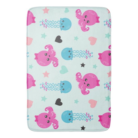 Zeeen, Zee, octopus, kwallen, harten Badmat (Voorkant Verticaal)