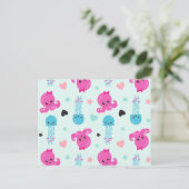 Zeeen, Zee, octopus, kwallen, harten Briefkaart (Staand voorkant)