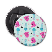 Zeeen, Zee, octopus, kwallen, harten Button Flesopener (Voorkant)