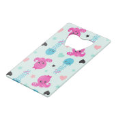 Zeeen, Zee, octopus, kwallen, harten Creditkaart Flessenopener (Voorkant Gekanteld)