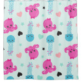 Zeeen, Zee, octopus, kwallen, harten Douchegordijn (Voorkant)