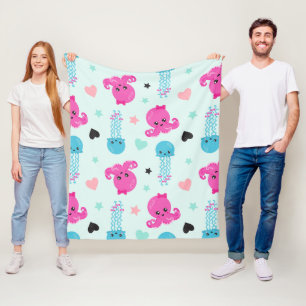 Zeeen, Zee, octopus, kwallen, harten Fleece Deken