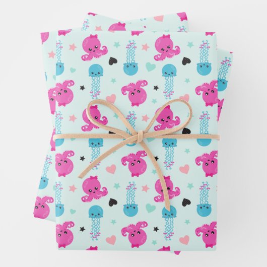 Zeeen, Zee, octopus, kwallen, harten Inpakpapier Vel (In situ)