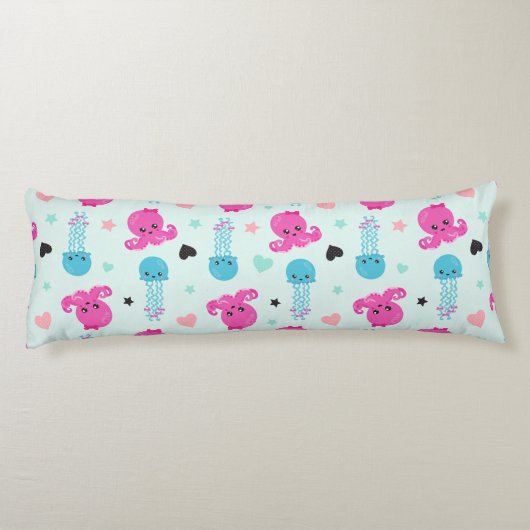 Zeeen, Zee, octopus, kwallen, harten Lichaamskussen (Achterkant)