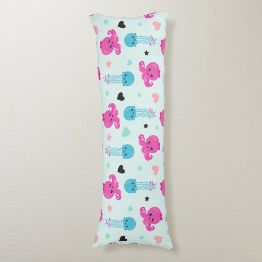 Zeeen, Zee, octopus, kwallen, harten Lichaamskussen (Voorkant Verticaal)