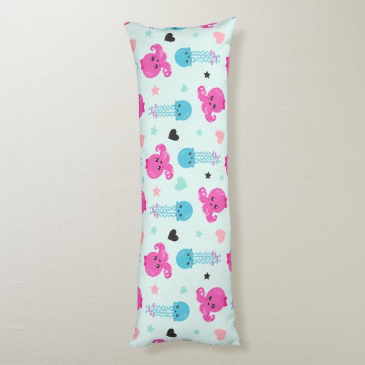 Zeeen, Zee, octopus, kwallen, harten Lichaamskussen (Achterkant (Verticaal))