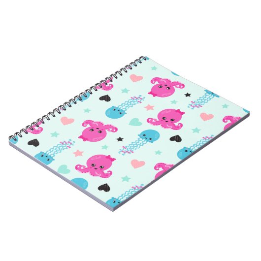 Zeeen, Zee, octopus, kwallen, harten Notitieboek (Linkerzijde)