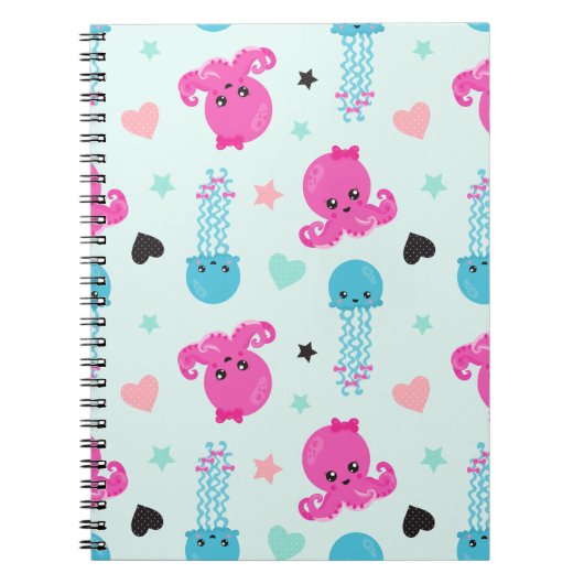 Zeeen, Zee, octopus, kwallen, harten Notitieboek (Voorkant)