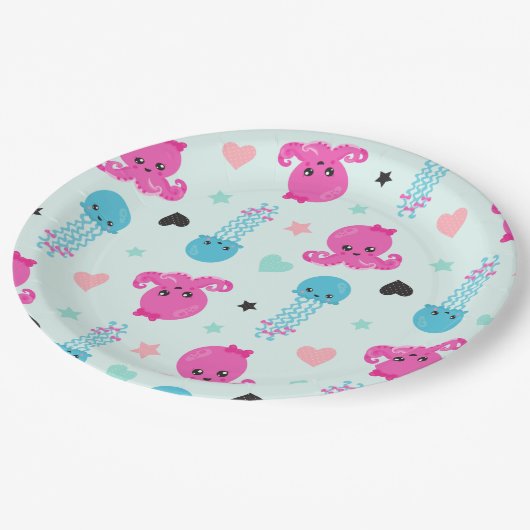 Zeeen, Zee, octopus, kwallen, harten Papieren Bordje (Gekanteld)