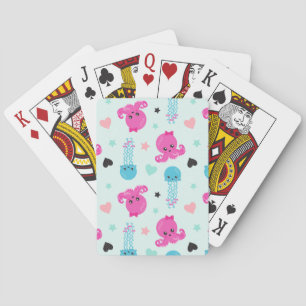 Zeeen, Zee, octopus, kwallen, harten Pokerkaarten