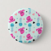 Zeeen, Zee, octopus, kwallen, harten Ronde Button 5,7 Cm (Voorkant)