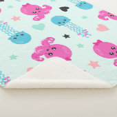 Zeeen, Zee, octopus, kwallen, harten Sherpa Deken (3/4)