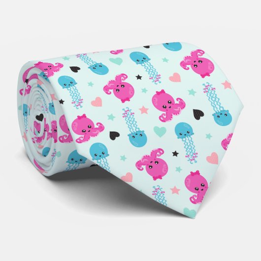 Zeeen, Zee, octopus, kwallen, harten Stropdas (Opgerold)