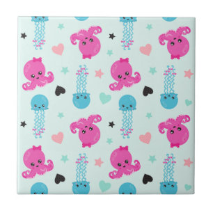 Zeeen, Zee, octopus, kwallen, harten Tegeltje