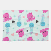 Zeeen, Zee, octopus, kwallen, harten Theedoek (Horizontaal)