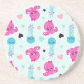 Zeeen, Zee, octopus, kwallen, harten Zandsteen Onderzetter (Voorkant)