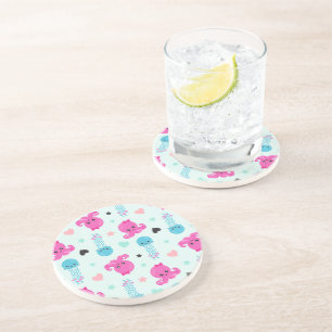 Zeeen, Zee, octopus, kwallen, harten Zandsteen Onderzetter