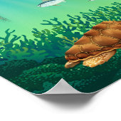 Zeeen zwemmen onder het zee poster (Hoek)