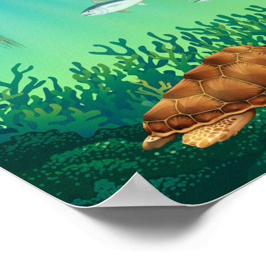 Zeeen zwemmen onder het zee poster (Hoek)