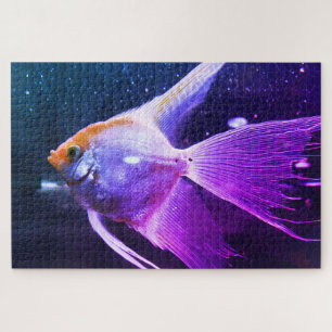 Zeeengel Stralende Neon Kosmisch Onderwater Portre Legpuzzel