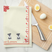 ZeeEw Schnauzer Heart Kitchen Towel Theedoek (Quarter Fold)