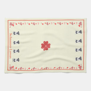 ZeeEw Schnauzer Heart Kitchen Towel Theedoek