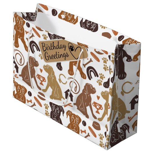 Zeefdoek naadloos patroon groot cadeauzakje (Voorkant Gekanteld)