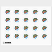 Zeeforel die Chrome Forel achterna jaagt Ronde Sticker (Vel)
