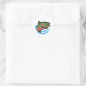 Zeeforel die Chrome Forel achterna jaagt Ronde Sticker (Tas)
