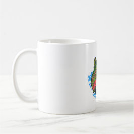 Zeeforel die Chrome Forel najaagt Koffiemok