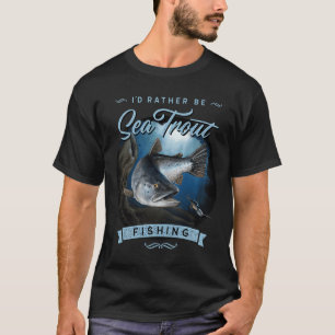 Zeeforel vissen vintage uitstraling visser cadeau t-shirt