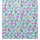 Zeefvis en zeeschelpen douchegordijn (Voorkant)