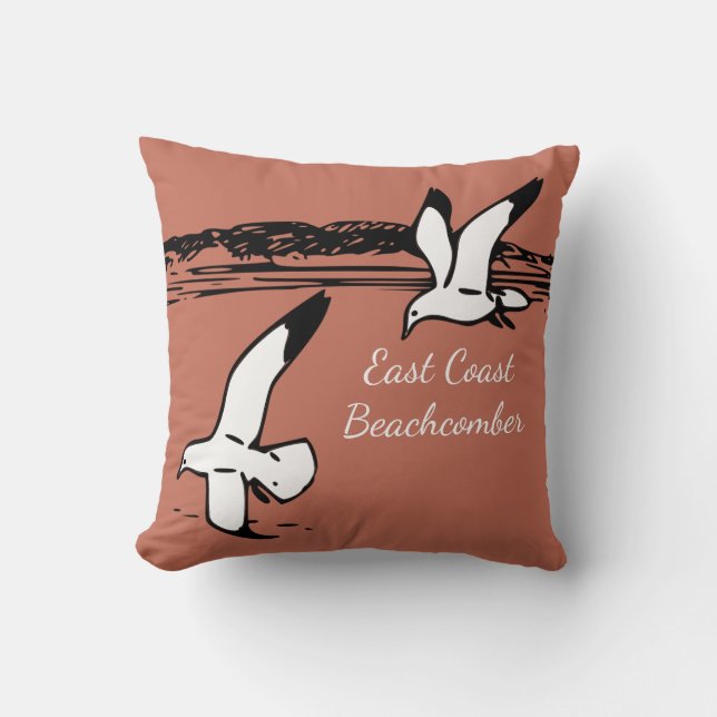 Zeegarend strand oostkust roze beachcomber kussen (Voorkant)