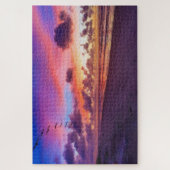 Zeegarens die met roze sky Beaufort SC Beach vlieg Legpuzzel (Verticaal)