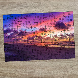 Zeegarens die met roze sky Beaufort SC Beach vlieg Legpuzzel