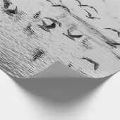 Zeegarens in beweging, zwart-wit fijn afbeelding cadeaupapier (Hoek)