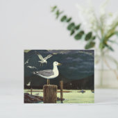  zeegarmeeuw doorboord pier, zeevogels briefkaart (Staand voorkant)