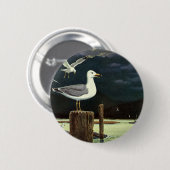  zeegarmeeuw doorboord pier, zeevogels ronde button 5,7 cm (Voorkant /achterkant)